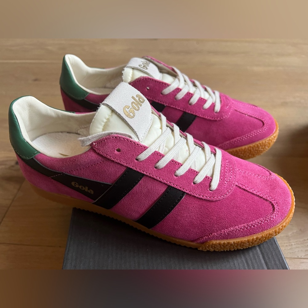 New in Box Gola Elan Fushia Pink, Black, Evergreen Shoes US 8, EU 39